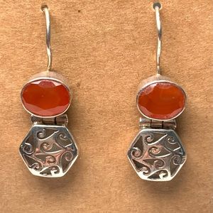 Sterling silver & Carnelian dangle earrings